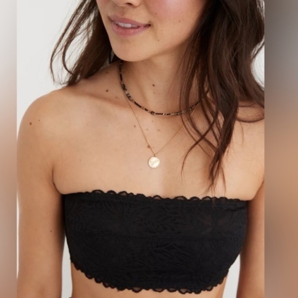 NWT Aerie Black Lace Bandeau Top